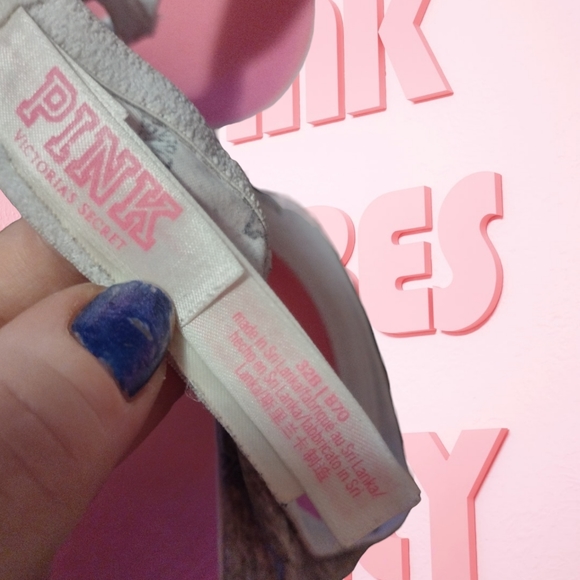 PINK Victoria Secrets Gray and Pink Bra - Picture 2 of 4